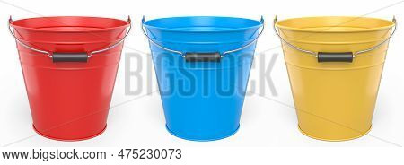 Set Of Garden Tools And Supplies For Gardener And Flower Pots In Garden