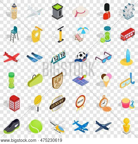 Helicopter Icons Set. Isometric Style Of 36 Helicopter Icons For Web For Any Design