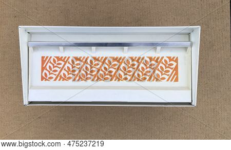 White Box With Simple Ornament, Bread Storage Container