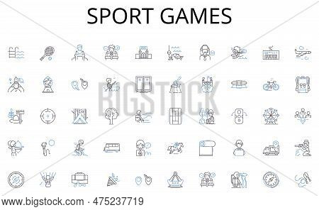 Sport Games Line Icons Collection. Refreshment, Drink, Juice, Tea, Coffee, Soda, Smoothie Vector And