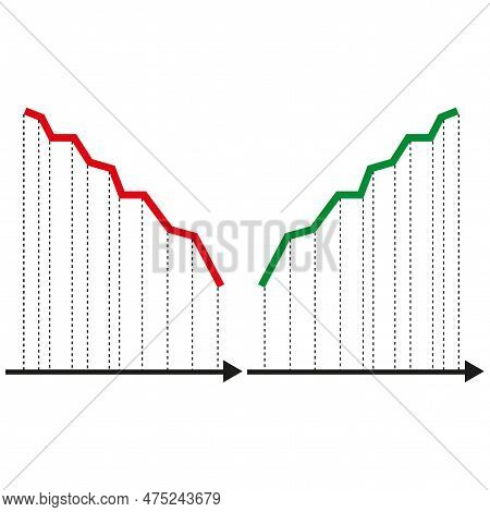 Green Red Graphics. Growth Diagram Financial Graph. Business Financial Investment. Trade Arrow. Vect