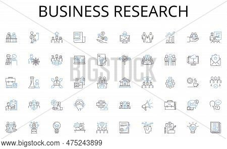 Business Research Line Icons Collection. Connectivity, Cloud, Cybersecurity, Blockchain, Digital, E-
