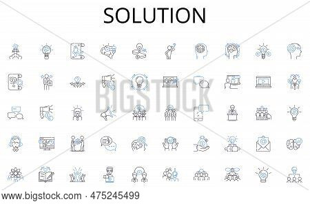 Solution Line Icons Collection. Healing, Emotions, Expressive, Imaginative, Safe, Creative, Trust Ve