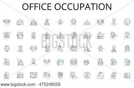 Office Occupation Line Icons Collection. Innovation, Collaboration, Funding, Nerk, Startups, Acceler
