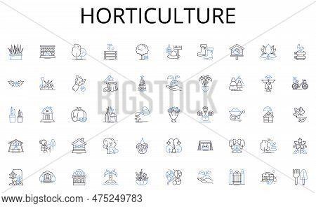 Horticulture Line Icons Collection. Entrepreneurship, Innovation, Education, Business, Adaptability,