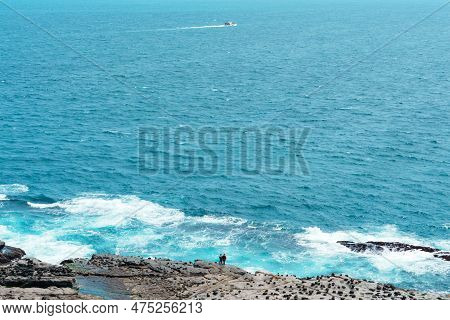 Landscape And Seascape From Bitou Cape Hiking Trail In New Taipei City. Landmark And Popular Attract