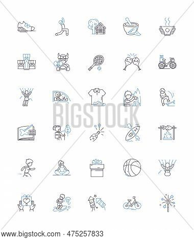 Hospitality Industry Line Icons Collection. Tourism, Accommodation, Service, Guest, Dining, Hospital