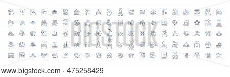 Content Strategy Line Icons Collection. Planning, Development, Creation, Execution, Management, Opti