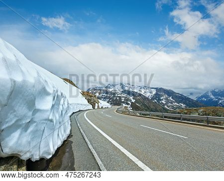 Summer Mountain Landscape With Road (grimsel Pass, Switzerland)