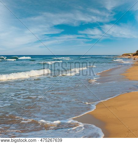 Morning Paradise White Sandy Beach Maldives Of Salento (pescoluse, Salento, Puglia, South Italy). Th