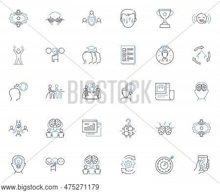 Agency Progress Line Icons Collection. Advancement, Growth, Development, Innovation, Progression, Ev