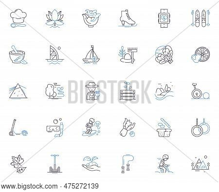 Fitness Line Icons Collection. Strength, Conditioning, Health, Endurance, Cardio, Resistance, Agilit