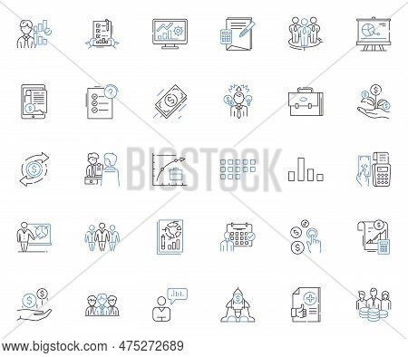 Data Management Line Icons Collection. Organization, Storage, Retrieval, Analysis, Processing, Secur