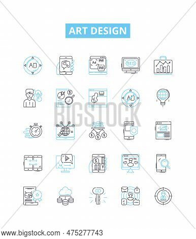 Art Design Vector Line Icons Set. Graphic, Craft, Drawing, Sculpting, Painting, Textile, Printmaking