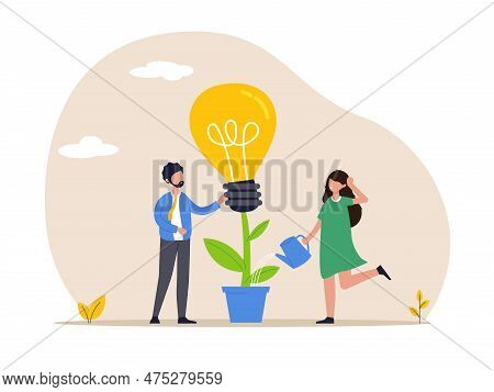Cultivating Idea. Team Brainstorming, New Idea Generation, Startup Collaboration, Idea Management, P