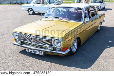 Samara, Russia - June 26, 2022: Vintage Soviet Retro Volga Gaz-24 Vehicle At The City Street During 