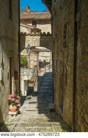 Arch In The Medieval Center Of Scheggino In Umbria, Italy