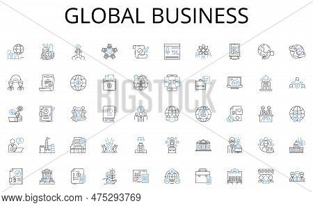 Global Business Line Icons Collection. Automation, Robotics, Artificial Intelligence, Quantum Comput