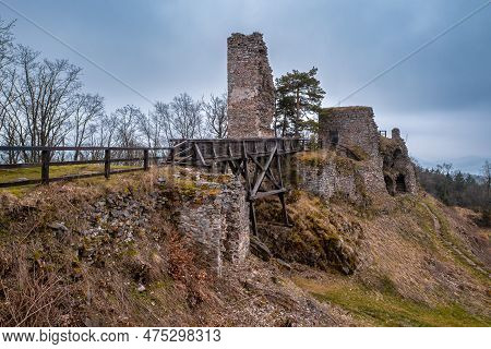 Stone Vault Of The Castle Ruins Zubstejn, Czech Republic