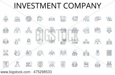 Investment Company Line Icons Collection. Diagnosis, Engine, Transmission, Suspension, Brakes, Align