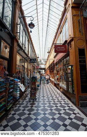 Paris, France-april 19, 2023 : The Passage Jouffroy Was Built In 1836, It Has Been One Of The Most V