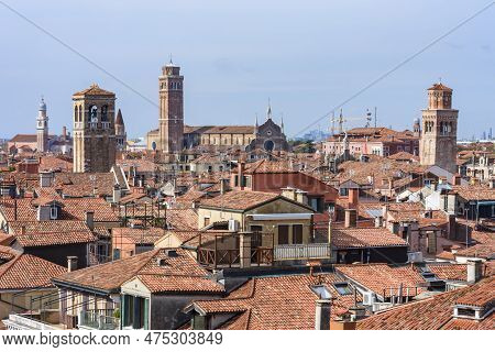 Rooftops And Towers Of Venice In Italy