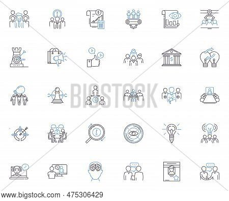 Firm Nerk Line Icons Collection. Quality, Professional, Reliable, Innovative, Leaders, Effective, Co