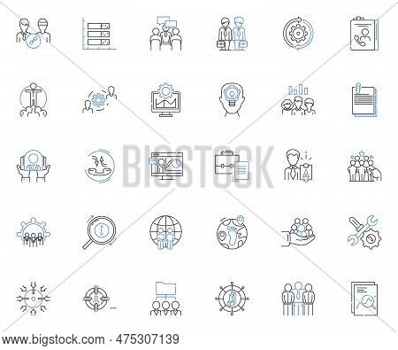 Mutual Assistance Line Icons Collection. Collaboration, Partnership, Support, Nerking, Community, Co