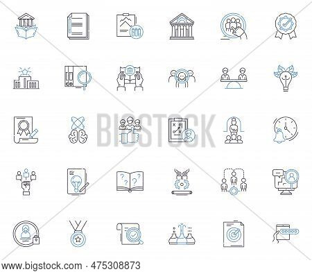 Training Institute Line Icons Collection. Learning, Education, Development, Knowledge, Skill-buildin