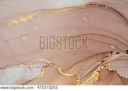 Original Artwork Photo Of Marble Ink Abstract Art. High Resolution Photograph From Exemplary Origina