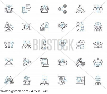 Firm Unit Line Icons Collection. Strategy, Marketing, Finance, Accounting, Consulting, Sales, Operat