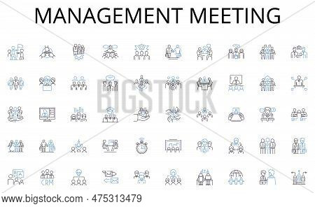 Management Meeting Line Icons Collection. Leadership, Strategy, Management, Nerking, Innovation, Vis