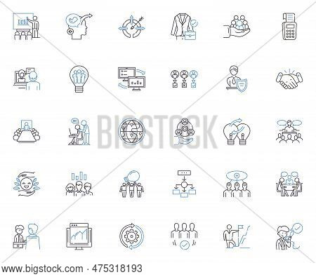 Sales And Promotion Line Icons Collection. Marketing, Advertising, Promotions, Salesmanship, Pitch, 