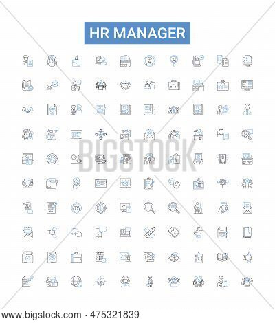 Hr Manager Outline Icons Collection. Hr, Manager, Human, Resources, Personnel, Manage, Recruitment V