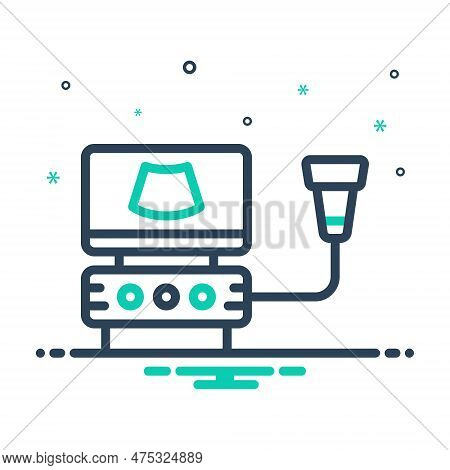 Mix Icon For Usgs Cardiac Ultrasound Pregnancy Scanner Echocardiogram Machine Device Sonography Ultr