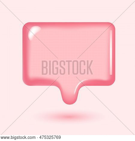 3d Illustration Of Speech Bubble. 3d Vector Talking Cloud. Glossy Speech Bubble High Quality Vector.