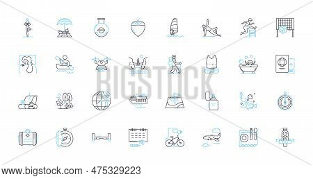 Entertainment Sector Linear Icons Set. Music, Movies, Television, Gaming, Comedy, Theatre, Performan