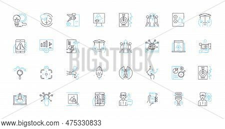 Document Control Linear Icons Set. Compliance, Tracking, Workflow, Archiving, Approval, Retrieval, S