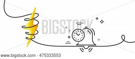 Time Management Line Icon. Continuous One Line With Curl. Alarm Clock Sign. Watch Symbol. Time Manag