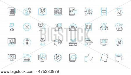 Emerging Tech Linear Icons Set. Artificial Intelligence, Robotics, Augmented Reality, Virtual Realit