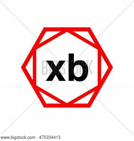 Xb Hexagon Typography Monogram. Xb Lettering Icon.
