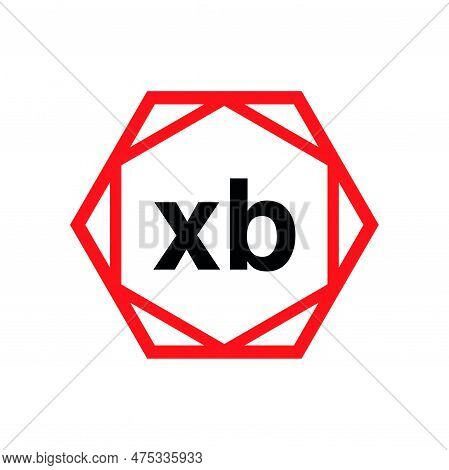Xb Hexagon Typography Monogram. Xb Lettering Icon.