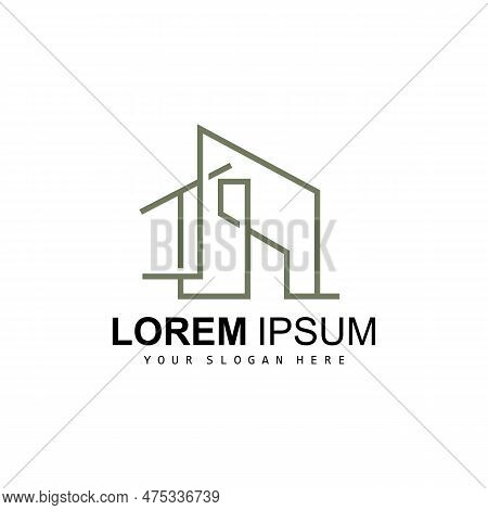 House Logo, Building Furniture Design, Construction Vector, Property Brand Icon, Real Estate, Housin