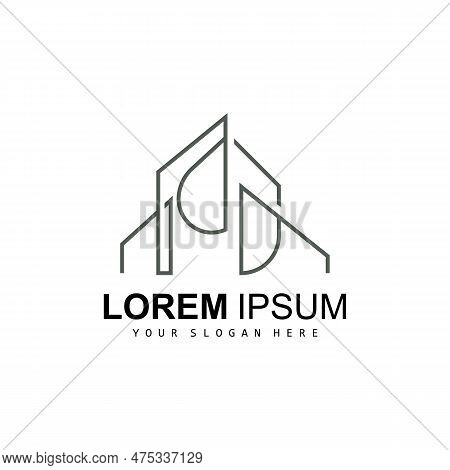 House Logo, Building Furniture Design, Construction Vector, Property Brand Icon, Real Estate, Housin