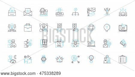 Information Tracking Linear Icons Set. Monitoring, Surveillance, Tracking, Tracing, Data, Analytics,