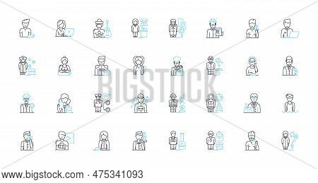 Employment Options Linear Icons Set. Career, Job, Occupation, Work, Employment, Profession, Trade Li