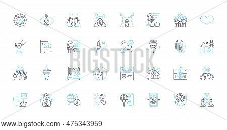 Linked Nerk Linear Icons Set. Connections, Nerking, Professionals, Job Search, Business, Opportuniti