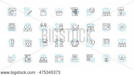 Digital Technology Linear Icons Set. Disruption, Innovation, Connectivity, Interactivity, Automation