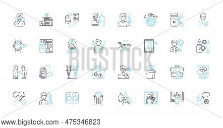 Remote Healthcare Linear Icons Set. Telehealth, Telemedicine, Virtual Healthcare, E-health, Telecons