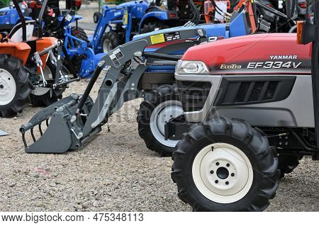 Kaunas, Lithuania - March 30, 2023: Yanmar Compact Tractor Vehicles At International Agricultural Sh